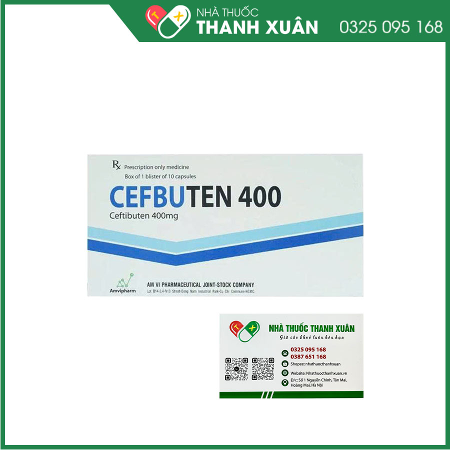 Cefbuten 400 điều trị các trường hợp nhiễm khuẩn vừa và nhẹ